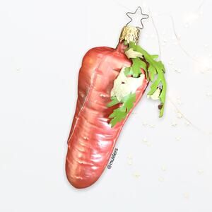 Vintage Easter Carrot Blown Glass West Germany Ornament